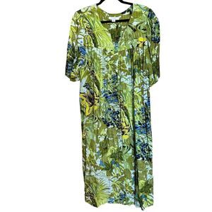 Go Softly Patio Midi House Dress Womens Medium Multicolor Floral Cottagcore Mumu